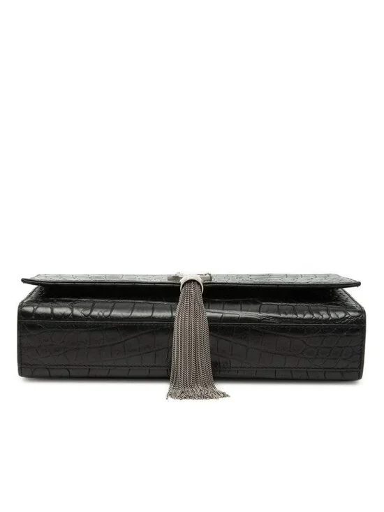 Saint Laurent Yslmonogram Kate Tassel Croco Shoulder Bag - Picture 3 of 6